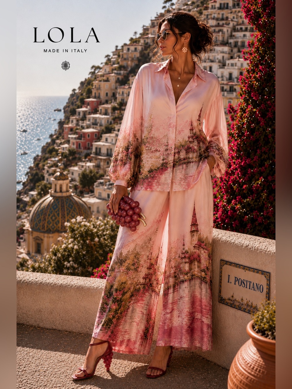 LOLA SILK MADE IN ITALY SET - Blouse & Pants NWT Retails $400
